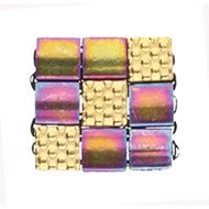 Tila Bead Substitute 'Parasporos' 24K Gold Plated Qty: 1