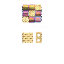 Load image into Gallery viewer, Tila Bead Substitute &#39;Parasporos&#39; 24K Gold Plated Qty: 1

