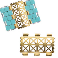 Tila Connector 'Faragas' 24k Gold Plated Qty: 1
