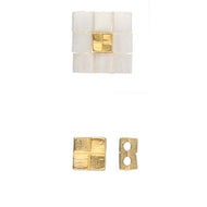 Tila Bead Substitute 'Voutakos' 24K Gold Plated Qty: 1