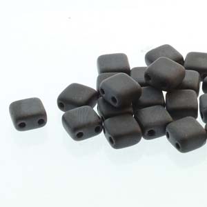 Czech Tile Beads 5mm Black Matte Qty: 30