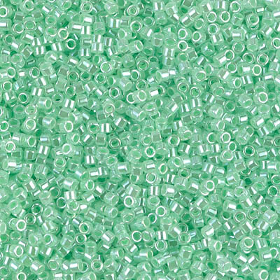 Miyuki Delica 10/0 0237 (DBM) Crystal/Green Color Lined Qty:5g Tube