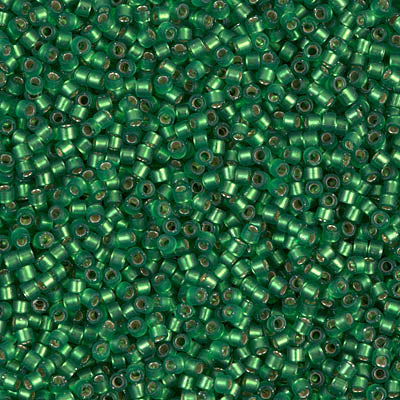 Miyuki Delica 11/0 0688 (DB) Medium Green Semi Matte Silver Lined Qty:5g Tube