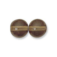 Czech Druk Rounds 6mm Dark Smokey Topaz Qty:50