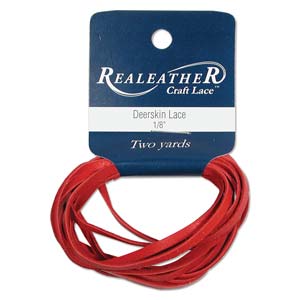 Deerskin Lace 1/8 inches  Red Qty:2 Yards