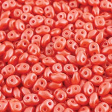 Load image into Gallery viewer, Czech Superduo Beads 2.5x5mm Pearl Shine Light Coral Qty: 10g
