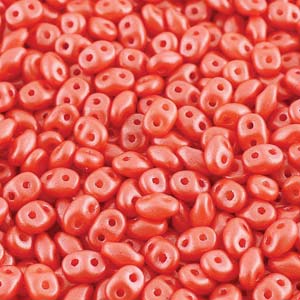 Czech Superduo Beads 2.5x5mm Pearl Shine Light Coral Qty: 10g