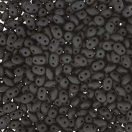 Czech Superduo Beads 2.5x5mm Jet Matte Qty: 10g