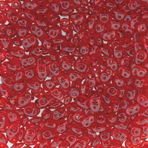 Czech Superduo Beads 2.5x5mm Ruby Qty: 10g