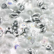 Czech Superduo Mix 2.5x5mm White Wedding Qty: 10g