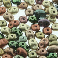 Czech Superduo Mix 2.5x5mm Vintage Copper Qty: 10g