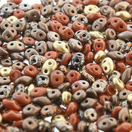 Czech Superduo Mix 2.5x5mm Caramel Cluster Qty: 10g