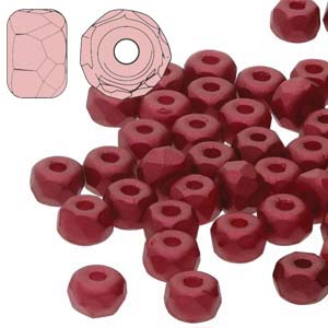 Czech Faceted Micro Spacers 2x3mm Dark Red Qty: 50