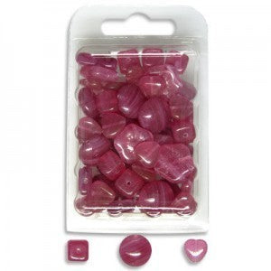 Preciosa Glass Beads Mix Dark Rose Qty: 60g