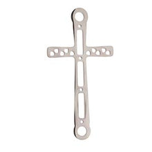 Load image into Gallery viewer, Centerline Cross Pendant/Connector Rhodium Plated Qty:1
