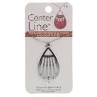 Centerline Teardrop Pendant with 18in Chain Rhodium Plated Qty:1 *D*