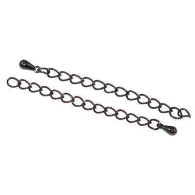 Hematite Color Extender Chain 2 inches Qty:5
