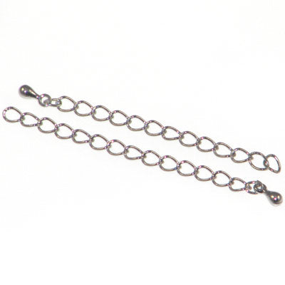 Rhodium Color Extender Chain 2 inches Qty:5