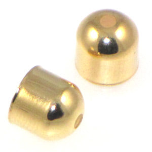 Gold Plated End Caps Simple 8mm Qty:6