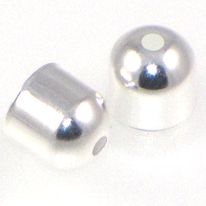 Silver Plated End Caps Simple 8mm Qty:6