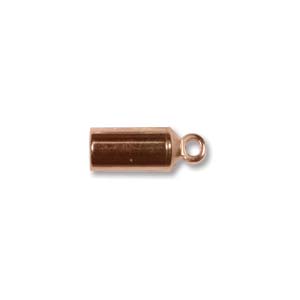 Copper Plated Barrel End Cap 3mm Inside Diameter Qty:12