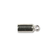 Silver Plated Barrel End Cap 3mm Inside Diameter Qty:12