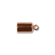 Copper Plated Barrel End Cap 4mm Inside Diameter Qty:12