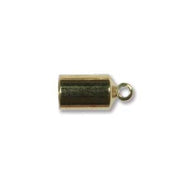 Gold Plated Barrel End Cap 4mm Inside Diameter Qty:12