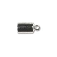 Silver Plated Barrel End Cap 4mm Inside Diameter Qty:12