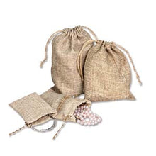 Load image into Gallery viewer, 1 Burlap Drawstring Pouch 6in x 8in

