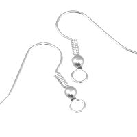 Silver Plated Earring Hooks with Ball and Spring Qty:10