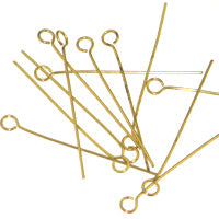 Gold Plated Eyepins 1in 020 Gauge Qty:100