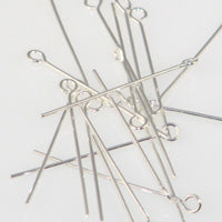 Silver Plated Eyepins 1in 022 Gauge Qty:100