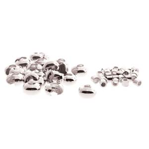 Silver Plated Crimps 2mm & Crimp Covers 4mm Qty:24 each