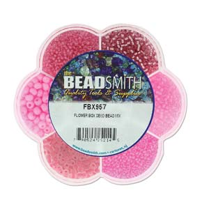Preciosa Flower Box Czech Seed Bead & Bugle Mix Assorted Pinks