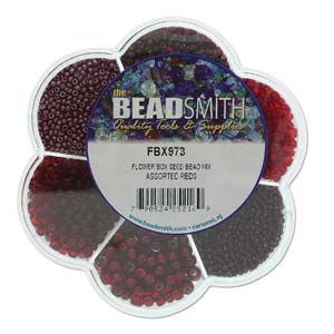Preciosa Flower Box Czech Seed Bead & Bugle Mix Assorted Reds