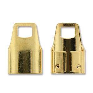 Gold Plated Foldover Ends 11mm *D* Qty:2