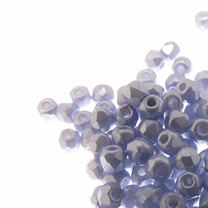 Czech Faceted Fire Polished Rounds 2mm (True 2) Pastel Light Sapphire Qty:100
