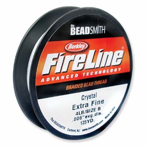 Fireline Braided Bead Thread .005in 4lb Crystal Clear Qty:125 Yds