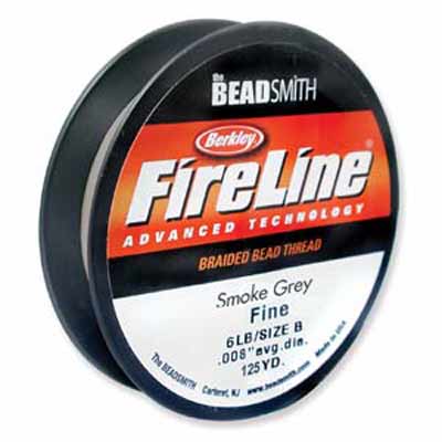 Fireline Braided Bead Thread .006in 6lb Smoke Qty:125 Yds
