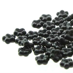 Czech Forget-Me-Not Flowers 5mm Opaque Black Qty: 50