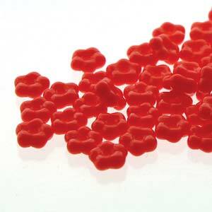 Czech Forget-Me-Not Flowers 5mm Light Red Opaque Qty: 50
