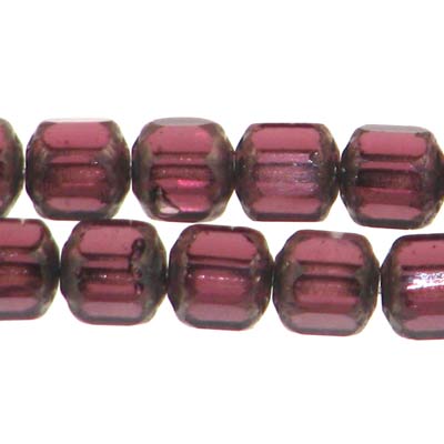 Czech Faceted Fire Polished Cathedrals 6mm Amethyst with Gunmetal Ends Qty:30 Strung