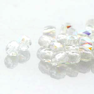 Czech Faceted Fire Polished Rounds 2mm (True 2) Crystal AB Qty:100