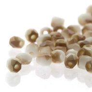 Czech Faceted Fire Polished Rounds 2mm (True 2) Chalk White Celsian Matte Qty:100