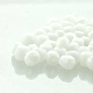 Czech Faceted Fire Polished Rounds 2mm (True 2) Chalk White Qty:100