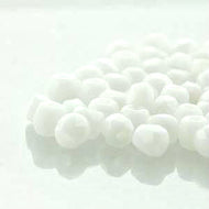 Czech Faceted Fire Polished Rounds 2mm (True 2) Chalk White Qty:100
