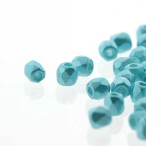 Czech Faceted Fire Polished Rounds 2mm (True 2) Pastel Aqua Qty:2g (approx. 200)