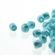 Czech Faceted Fire Polished Rounds 2mm (True 2) Pastel Aqua Qty:100