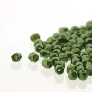 Czech Faceted Fire Polished Rounds 2mm (True 2) Pastel Olivine Qty:100
